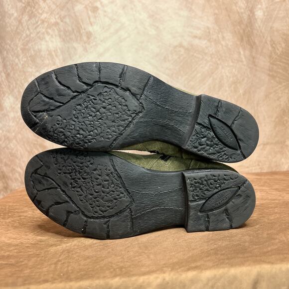 Earth Beaufort Wide Slouch Ankle Boots Olive Green Suede Leather Women's 7D Boho - Picture 7 of 12